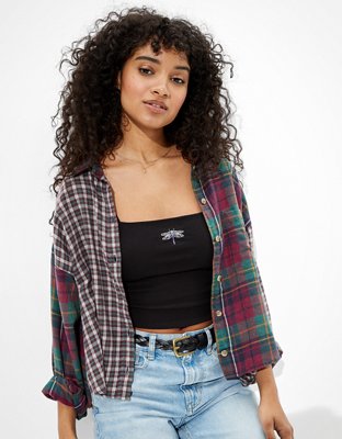 american eagle womens plaid shirt