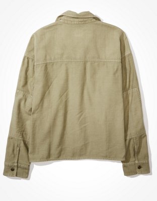 Женские куртки American Eagle AE Button Up Shirt Jacket — фото 2