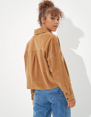 Женские рубашки American Eagle AE Corduroy Cropped Button Up Shirt — фото 2