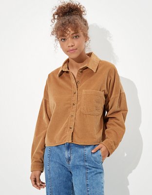 Cropped corduroy shirt hotsell