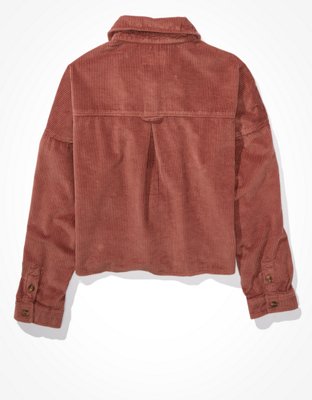 AE Corduroy Cropped Button Up Shirt