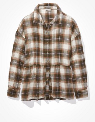 plaid babydoll shirt