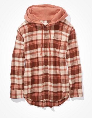 american eagle hooded flannel