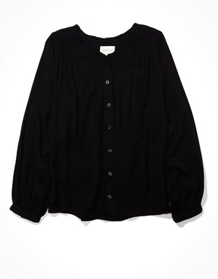 AE Ruffle Sleeve Button Up Shirt