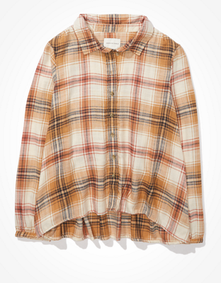 AE Plaid Button-Up Shirt