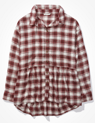 AE Oversized Flannel Babydoll Shirt