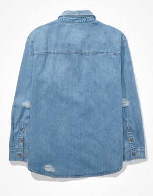 AE Oversized Denim Button-Up Shirt