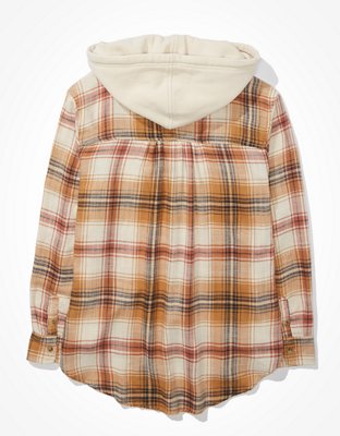 AE Oversized Hooded Flannel Shirt