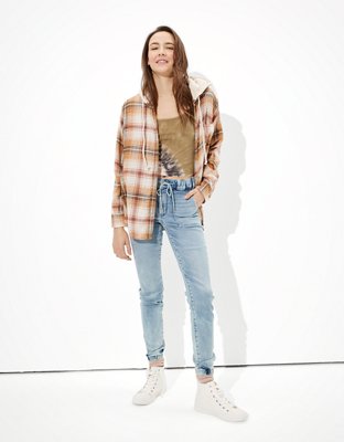 AE Oversized Hooded Flannel Shirt