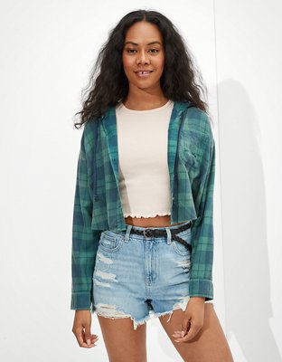 American eagle best sale womens hooded flannel