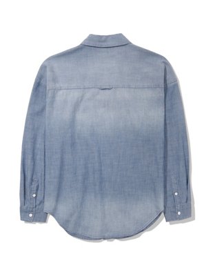 Мужские рубашки American Eagle AE Denim Button-Up Shirt — фото 4