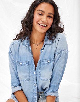 Chemise Boutonnée American Eagle - Beige - Taille XS - Occasion Très Bon état