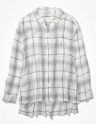 AE Plaid Button-Up Shirt