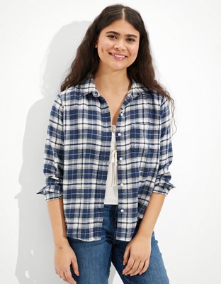 AE Oversized Plaid Flannel Shirt