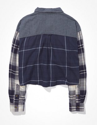 AE Cropped Flannel Shirt
