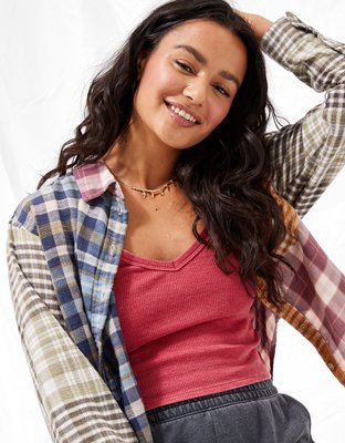 AE Cozy Cabin Cropped Flannel