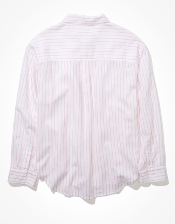 AE Striped Oversized Oxford Button-Up Shirt