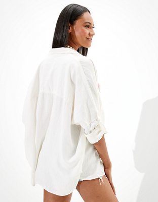 linen oversized beach shirt