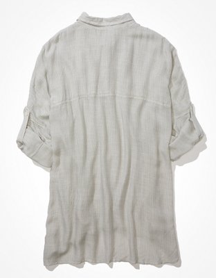 Женские рубашки American Eagle AE Oversized Beach Shirt — фото 4