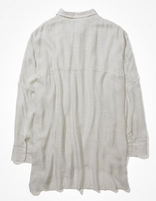 Женские рубашки American Eagle AE Oversized Beach Shirt — фото 6