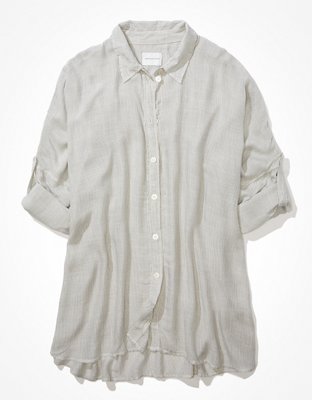 Женские рубашки American Eagle AE Oversized Beach Shirt — фото 3