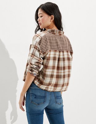 AE Cozy Cabin Cropped Flannel