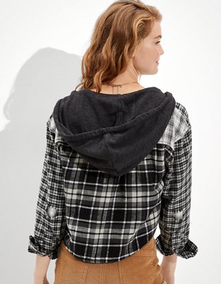 Женские худи American Eagle AE Cozy Cabin Cropped Flannel — фото 2