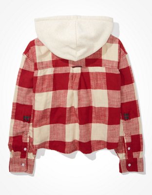 AE Cozy Cabin Cropped Hoodie Flannel