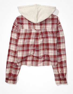 AE Cozy Cabin Cropped Hoodie Flannel