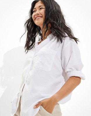 AE Oversized Oxford Button-Up Shirt