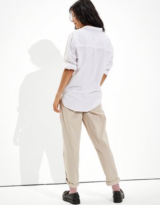 AE Oversized Oxford Button-Up Shirt