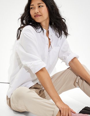 AE Oversized Oxford Button-Up Shirt
