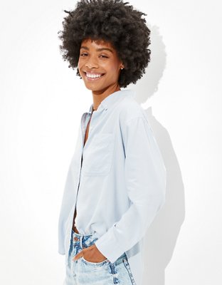 AE Oversized Oxford Button-Up Shirt