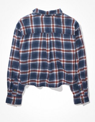Женские топы American Eagle AE Cozy Cabin Cropped Flannel — фото 5