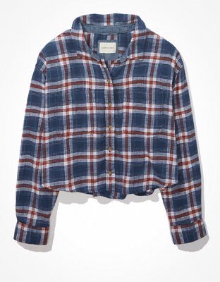Женские топы American Eagle AE Cozy Cabin Cropped Flannel — фото 4
