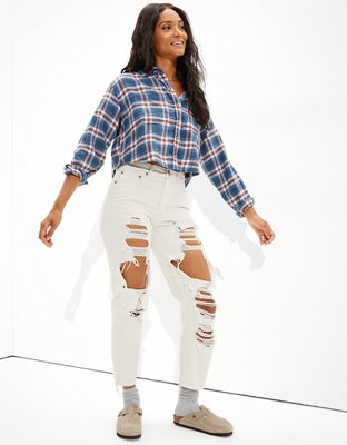 Женские топы American Eagle AE Cozy Cabin Cropped Flannel — фото 2