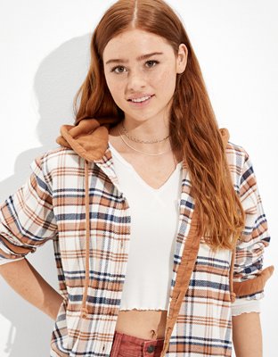 AE Cozy Cabin Flannel Hoodie