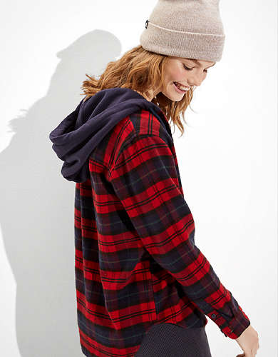 AE Cozy Cabin Flannel Hoodie
