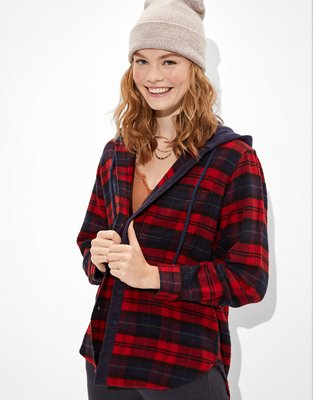 AE Cozy Cabin Flannel Hoodie