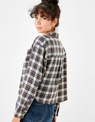 AE Cozy Cabin Cropped Flannel