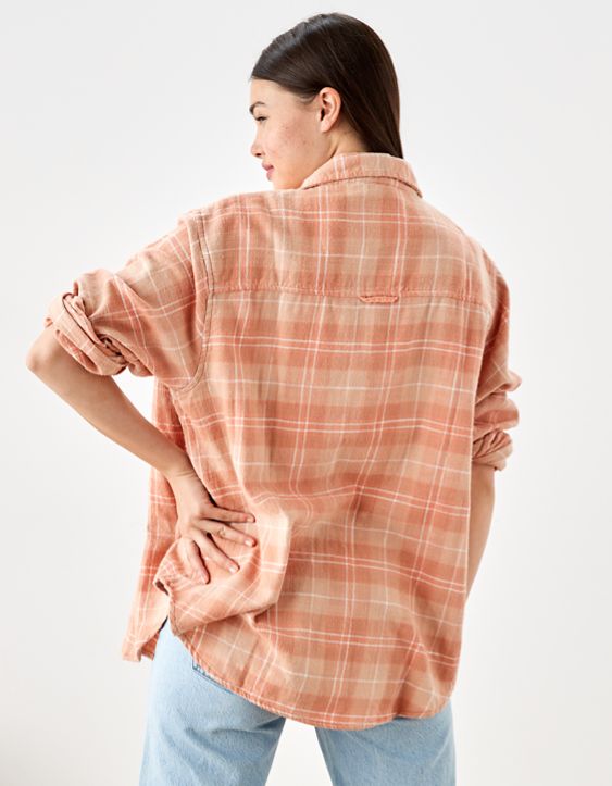 AE Super Soft Oversized Button-Up Flannel