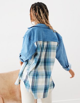 Женские рубашки American Eagle AE Super Oversized Flannel Shirt — фото 2
