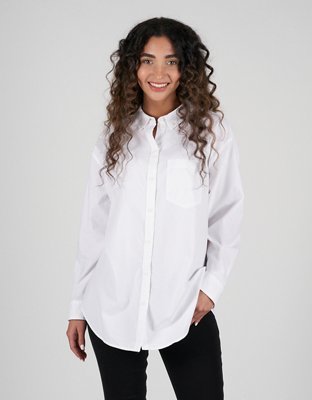 AE Oversized Oxford Button-Up Shirt