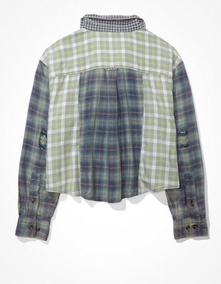 AE Cropped Flannel Shirt