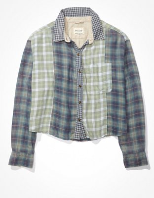 AE Cropped Flannel Shirt