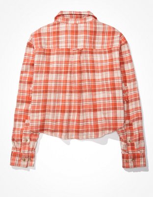 AE Cropped Flannel Shirt