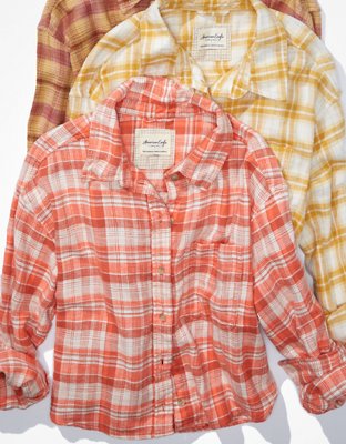 AE Cropped Flannel Shirt