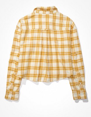 AE Cropped Flannel Shirt