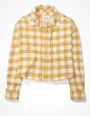 AE Cropped Flannel Shirt