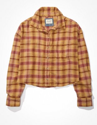 AE Cropped Flannel Shirt